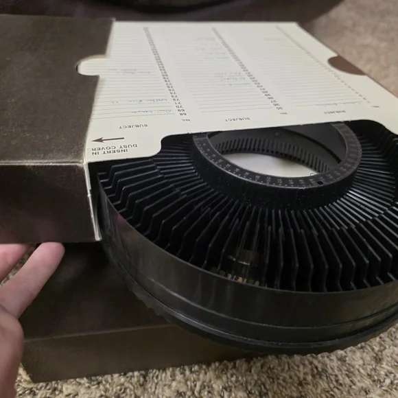 Black and White Rotary Slide Trays Lot Of 6 Old Film Slides Varrious Sizes